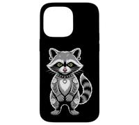 Gótico Punk Mapache Tatuaje Piercing Fresco Divertido Animal Entintado Carcasa para iPhone 14 Pro Max