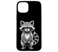 Gótico Punk Mapache Tatuaje Piercing Fresco Divertido Animal Entintado Carcasa para iPhone 15 Plus
