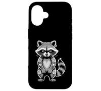 Gótico Punk Mapache Tatuaje Piercing Fresco Divertido Animal Entintado Carcasa para iPhone 16
