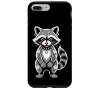 Gótico Punk Mapache Tatuaje Piercing Fresco Divertido Animal Entintado Carcasa para iPhone 7 Plus/8 Plus