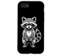 Gótico Punk Mapache Tatuaje Piercing Fresco Divertido Animal Entintado Carcasa para iPhone SE (2020) / 7 / 8