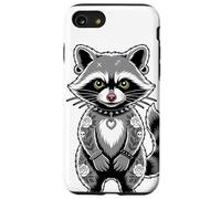 Gótico Punk Mapache Tatuaje Piercing Fresco Divertido Animal Entintado Carcasa para iPhone SE (2020) / 7 / 8