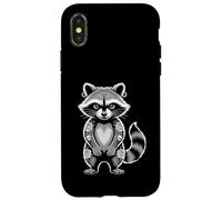 Gótico Punk Mapache Tatuaje Piercing Fresco Divertido Animal Entintado Carcasa para iPhone X/XS
