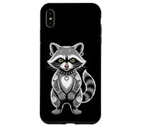 Gótico Punk Mapache Tatuaje Piercing Fresco Divertido Animal Entintado Carcasa para iPhone XS Max