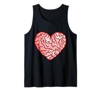 gótico San Valentín en Forma de corazón Cerebro Espeluznante Espeluznante anatómico Camiseta sin Mangas