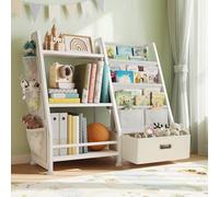 GoTiling Librería Infantil, estantería Infantil para Libros y Juguetes | Libreria infantil y estanteria infantil con compartimentos y cajas de tela. Ideal para habitación infantil y cuarto de juegos