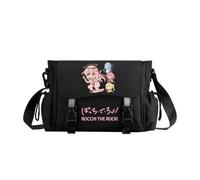 Gotō Hitori Bandolera Kita Ikuyo Ijichi Nijika Bolso de hombro impermeable de anime, bolso cruzado ligero negro con solapa de tela, vendaje de hebilla, correa ajustable, Tipo 6, 33 x 27 x 14CM