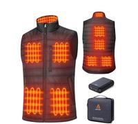 GOTOBI Chaleco Calefactable Hombre con Bateria de 16000mAh - 9 Zonas de Calefactable y 3 Temperaturas Ajustables,Termico Calefactable para Actividades al Aire Libre