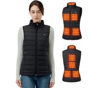GOTOBI Chaleco Calefactable Mujer, Chaleco Calefactable con Batería Incluida de 16000mAh 7.4V, 9 Áreas de Calefacción, 3 Niveles de Temperatura Ajustables, Gilet in stile semplice,Negro,M