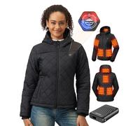 GOTOBI Chaqueta Calefactable Mujer Con Bateria 12v 18400mah, 8 Zonas De Calor, Chaqueta Calefactada Con 3 Niveles De Temperatura, Chaqueta Termica EléCtrica Ligera Para Ciclismo