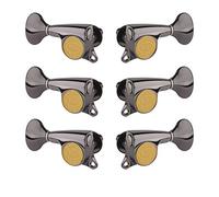 Gotoh Mini 510 3+3 - Afinador de guitarra con perillas de metal, color negro