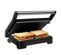Gotoll Parrilla Eléctrica 1000W,Sandwichera,Máquina de Panini,Tostadora con Revestimiento Antiadherente,Placas de Grill,Asa de Toque Frío,Apertura 180º
