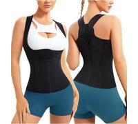 Gotoly Corrector de postura de espalda para mujer, chaleco de entrenamiento de cintura, ajustable, soporte para espalda espinal, cuello, hombros, control de abdomen, moldeador corporal