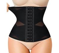 Gotoly Corsé de entrenamiento de cintura para mujer, control de abdomen, moldeador de cuerpo, faja posparto, Negro, M