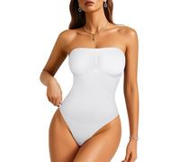 Gotoly Mujer Bodies Moldeadores Sin Tirantes Body Reductor Shapewear Adelgazante Body Shaper Control de Abdomen Bodysuit (Blanco, S)