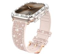 Goton Funda de silicona brillante compatible con Apple Watch de 46 mm, 42 mm, 45 mm, 44 mm, 41 mm, 40 mm, 38 mm, con cubierta protectora de bordes (sin vidrio), la correa cambia de color con ángulo