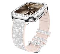 Goton Funda de silicona brillante compatible con Apple Watch de 46 mm, 42 mm, 45 mm, 44 mm, 41 mm, 40 mm, 38 mm, con cubierta protectora de bordes (sin vidrio), la correa cambia de color con ángulo