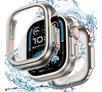 Goton - Funda impermeable 2 en 1 para Apple Watch Series Ultra de 49 mm, protección de 360° de policarbonato duro delantero y trasero con protector de pantalla de vidrio templado HD para iWatch Ultra,
