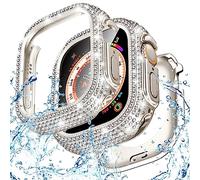 Goton Funda impermeable brillante de 49 mm para Apple Watch Ultra 3/2/1, protector de pantalla de 49 mm, parachoques frontal de policarbonato brillante y parte trasera hueca para iWatch, resistente a
