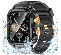 Goton Funda impermeable IP68 compatible con Apple Watch de 1.732 pulgadas, Series 6/5/4/SE2 para hombres, correa deportiva resistente con protector de pantalla y cubierta de protección trasera para