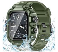 Goton Funda impermeable IP68 compatible con Apple Watch de 1.732 pulgadas, Series 6/5/4/SE2 para hombres, correa deportiva resistente con protector de pantalla y cubierta de protección trasera para