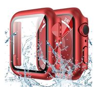 Goton Funda Impermeable para Apple Watch de 44 mm SE (2ª generación) Series 6 5 4 con Protector de Pantalla de Vidrio Templado, iWatch Funda Protectora Completa de policarbonato Duro para Hombres y