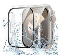 Goton Funda protectora de pantalla impermeable compatible con Apple Watch Series 6/5/4/SE de 40 mm, parachoques duro con vidrio templado para iWatch Cover de 40 mm