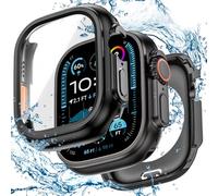 Goton - Funda rígida 3 en 1 resistente al agua para Apple Watch, con protector de pantalla 360º fino de cristal templado y bumper trasero de PC, para Ultra 3/Ultra 2/Ultra, 49 mm, negro mate.
