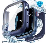 Goton - Funda rígida 3 en 1 Resistente al Agua para Apple Watch, con Protector de Pantalla 360º Fino de Cristal Templado y Bumper Trasero de PC, para SE 3/SE 2/SE y Series 6/5/4, 40 mm, Azul.
