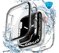 Goton - Funda rígida 3 en 1 Resistente al Agua para Apple Watch, con Protector de Pantalla 360º Fino de Cristal Templado y Bumper Trasero de PC, para SE 3/SE 2/SE y Series 6/5/4, 44 mm, Transparente.