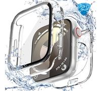 Goton - Funda rígida Impermeable con Vidrio Templado Compatible con Apple Watch Series 9, Series 8, Series 7, 45 mm, Funda Protectora Ultrafina de 360° para iWatch