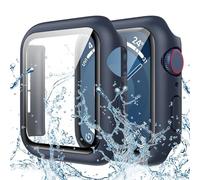 Goton Funda rígida Impermeable de policarbonato con Protector de Pantalla de Vidrio Templado para Apple Watch SE Series 6/5/4 de 40 mm, Accesorios para iWatch (Azul)