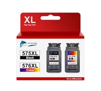 GoToners 575 XL 576 XL Cartuchos de impresora compatibles con Canon 575 576 Cartuchos para PIXMA TS3750i TR4755i TS3752i TS3550i TR4750i TS3551i TR4751i TS3751i TR4756i (1 negro, 1 color)