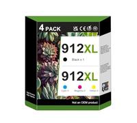 GoToners 912XL Multipack Compatible para HP 912 XL Cartuchos de Impresora para HP Officejet Pro 8022, Officejet Pro 8010 8012 8014 8015 8020 8023 8024 8025 (paquete de 4)