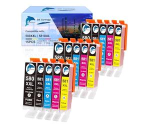GoToners Cartuchos XXL compatibles con Canon 580 581 cartuchos de impresora PGI-580 CLI-581 para Canon Pixma TR8550 TS705 TS6350 TS6350a TS705a TS6351 TS6250 TS6150 TS9550 TS6300 TS6251 TR755. 0