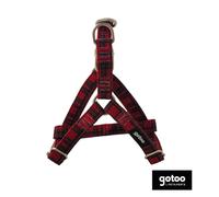 Gotoo Arnés estampado tartán rojo para perros