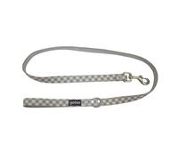 Gotoo Correa estampada cuadro vichy gris para perros