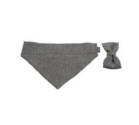 Gotoo Set Bandana y Pajarita espiga gris para perros