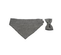 Gotoo Set Bandana y Pajarita espiga gris para perros