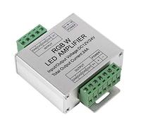 GOTOTOP 12-24V 24A Amplificador Led Señal Rgbw Circuito de Salida de 4 Canales Controlador de Tira de LED de Carcasa de Aluminio (3,2 × 2,6 × 1,0 Pulgadas)