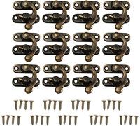 GOTOTOP 12 piezas de cerrojo antiguo izquierdo y derecho, joyero de madera, decoración con 48 tornillos de repuesto para deslizadores, cofres, cajas, latas (bronce derecho)