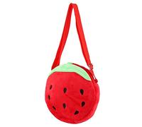 GOTOTOP Bolso de hombro de dibujos animados de felpa para niños, bolso de mano para niños, bolso de hombro de fresa, mini bolsas de almuerzo, paquete preescolar para niños pequeños