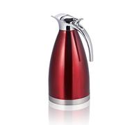 GOTOTOP Cafetera de acero inoxidable de 1,5 l/2 l, jarra térmica con aislamiento al vacío de doble pared para bebidas de café y té(2L-rojo)