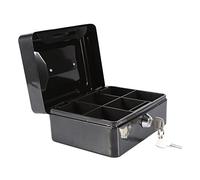 GOTOTOP Caja de Seguridad con Llave Mini Caja Fuerte de Seguridad de Hierro portátil con Cerradura pequeña Moneda de Dinero en Efectivo para el hogar (5.9 x 4.72 x 2.95in)(Negro)