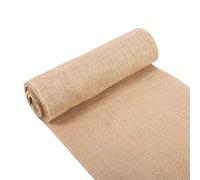 GOTOTOP Camino de mesa de yute de arpillera vintage, rollo de arpillera de yute con borde cosido, decoración de mesa de boda para fiesta de boda de Navidad (30 cm * 5 m)