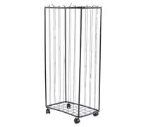 GOTOTOP Carro de Almacenamiento de Pelotas Deportivas con Ruedas Estante de Bolas de Acero Al Carbono 56 X 34 X 116 Cm con Ruedas y Correas Estirables Organizador Frontal Abierto para Garaje