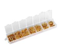 GOTOTOP Espaciador Cap Bead Flower 300pcs 7 Tamaño Metal Bead Caps Hallazgos Flower Jewelry End Caps Beads Vintageparts DIY Jewelry, 6,8,9,10,12,15,16mm(Oro)