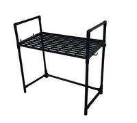 GOTOTOP Estante de Almacenamiento de Cocina para Encimera, Organizador de Estante Más Grueso y Duradero para Horno Microondas para Cocina Casera, Negro, 19,9x20,1x10,6 Pulgadas