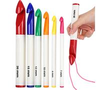 GOTOTOP Juego de 6 agujas de ganchillo con mango ergonómico de agarre suave con marcadores numéricos de 7 mm, 8 mm, 10 mm, 12 mm, 15 mm, 20 mm