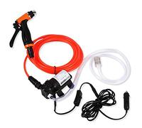 GOTOTOP Juego de bomba de lavado de coche eléctrica con 12 V, bomba de agua eléctrica autocebante de alta presión portátil, kit de pistola pulverizadora lavadora eléctrica para coche